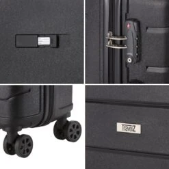 TravelZ Big Bars Reiskoffer 68 Cm Met Dubbele Wielen - Trolley Koffer Met TSA-slot - Zwart -Reisbagage Winkel 1200x1200 947