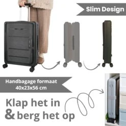 Asyam Units- Handbagage- Invouwbaar- Koffer- Koffer 38L- Spinner Wielen- TSA Slot- Lichtgewicht- Zwart -Reisbagage Winkel 1200x1200 95