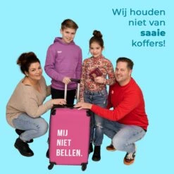 NoBoringSuitcases.com® Koffer Groot - Quotes - Spreuken - Mij Niet Bellen. - Roze - Wit - Trolley Koffer Met TSA-slot - Met Wielen - 90 Liter - Reiskoffer - 66 Cm -Reisbagage Winkel 1200x1200 952