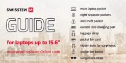 Swissten Laptoptas - Waterbestendige Rugzak - Anti-diefstal - Inclusief USB-aansluiting - Geschikt Voor Laptops T/m 15.6 Inch - Zwart -Reisbagage Winkel 1200x600