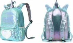 Eenhoorn Schooltas - Rugzak - Unicorn Rugtas 42 X 30 X 14 Cm- Kinderrugzak - Sequin- Luxe Giftset - Pailletten - Inclusief Tas + Etui - Turquoise - Voor Al Je Speelgoed En Schoolspullen -Reisbagage Winkel 1200x707 2