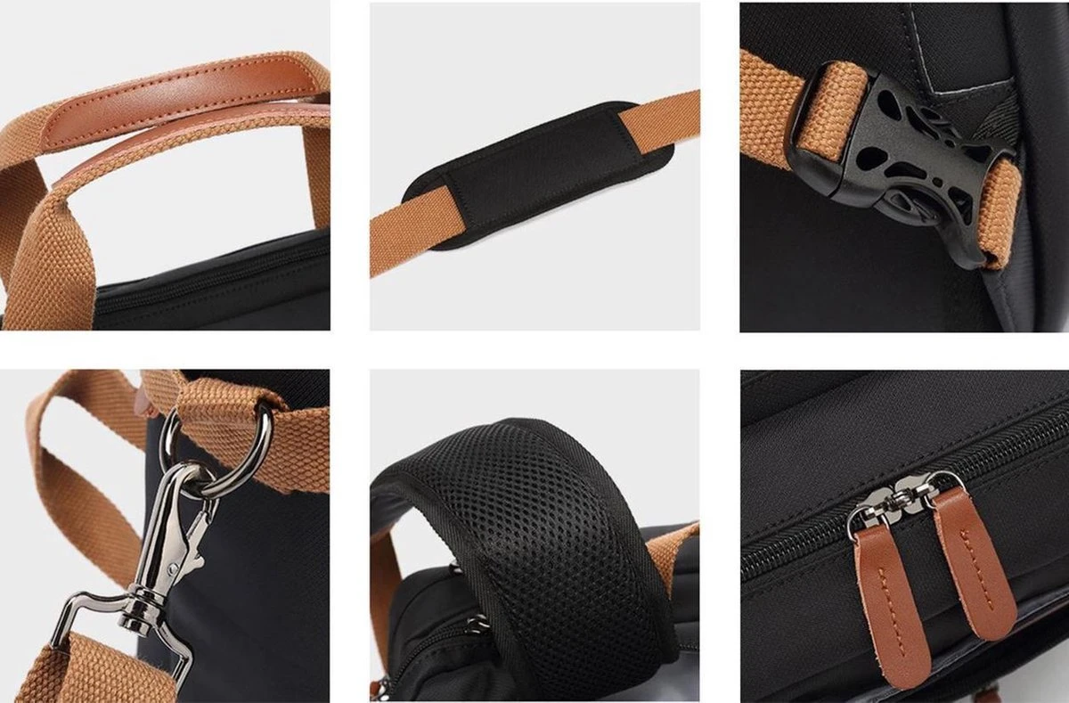 Laptoptas 2 In 1 Laptop Rugtas Schoudertas Voor 15.6 Inch Laptop – Zwart 15 Laptoptas 2 In 1 Laptop Rugtas Schoudertas Voor 15.6 Inch Laptop – Zwart - Afbeelding 13