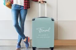 MuchoWow® Koffer - Spreuken - Quotes - The Answer To All Your Problems - Travel - Reizen - Past Binnen 55x40x20 Cm En 55x35x25 Cm - Handbagage - Trolley - Fotokoffer - Cabin Size - Print -Reisbagage Winkel 1200x800 23