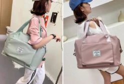 Merkloos Opvouwbare Handbagage Reistas – Opvouwbaar Tot 28 X 18 Cm – Lichtgroen -Reisbagage Winkel 1200x813 12