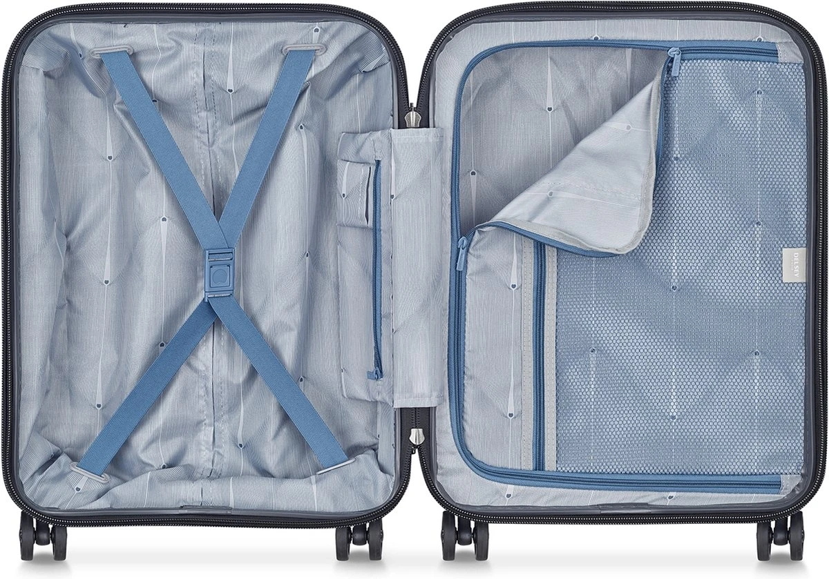 Delsey Handbagage Harde Koffer / Trolley / Reiskoffer - Freestyle - 55 Cm - Grijs 8 Delsey Handbagage Harde Koffer / Trolley / Reiskoffer - Freestyle - 55 Cm - Grijs - Afbeelding 6