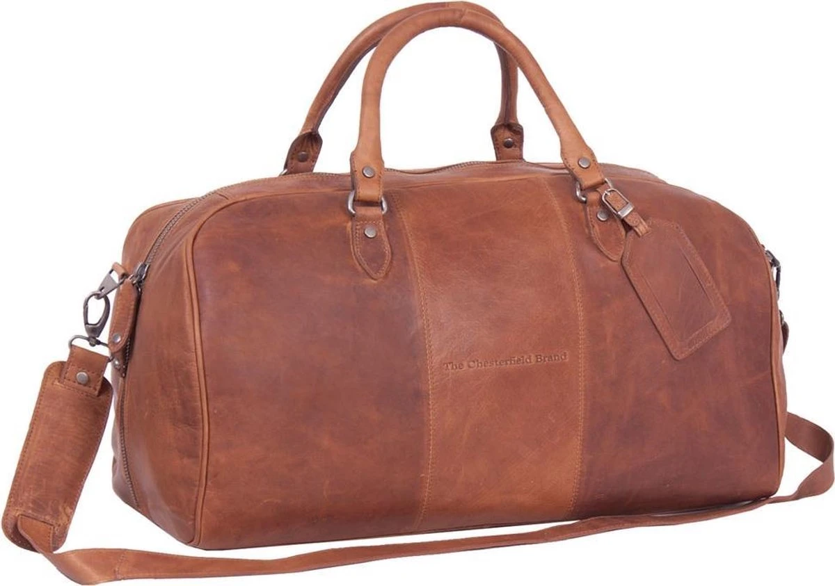 Chesterfield Leren Reistas / Weekendtas William - 40 Liter - Cognac 15 Chesterfield Leren Reistas / Weekendtas William - 40 Liter - Cognac - Afbeelding 13