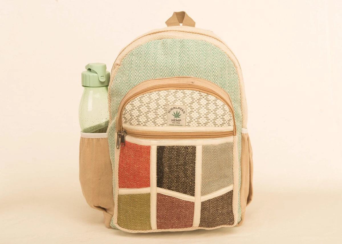Handmade Hennep Rugzak Uit Nepal Himalayan Laptop Natural Unique HANDTAS 6 Handmade Hennep Rugzak Uit Nepal Himalayan Laptop Natural Unique HANDTAS - Afbeelding 4