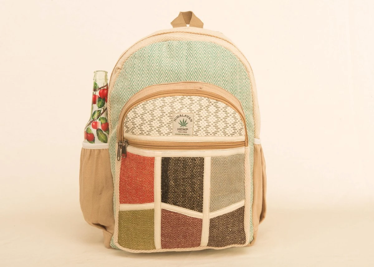 Handmade Hennep Rugzak Uit Nepal Himalayan Laptop Natural Unique HANDTAS 7 Handmade Hennep Rugzak Uit Nepal Himalayan Laptop Natural Unique HANDTAS - Afbeelding 5