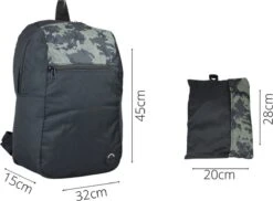 Fana Bags - Opvouwbare Rugtas - Opvouwbaar Rugzak - 20 Liter - Lichtgewicht Rugzak - Zwart -Reisbagage Winkel 1200x882