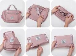 Merkloos Opvouwbare Handbagage Reistas – Opvouwbaar Tot 28 X 18 Cm – Wijnrood -Reisbagage Winkel 1200x883 2