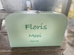 Merkloos Koffertje Karton Groen Maat L Met Eigen Opdruk - Met Naam -Reisbagage Winkel 1200x899 1