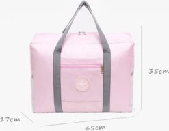 Merkloos TDR-Draagbare Opvouwbare Opbergtas -Handbagage Reistas-Weekendtas- Roze -Reisbagage Winkel 1200x933 2