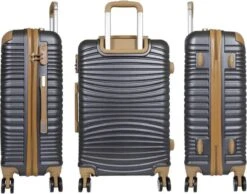 Monopol - Brisbane - Handbagage + BEATYCASE! - 100% Polycarbonaat - Antraciet - Maat XS / 25 Liter + 18 Liter -Reisbagage Winkel 1200x941 2