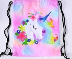 Unicorn Gymtas + Etui - Sporttas Met Rijgkoord - Bloemetjes - 4-12 Jaar -Reisbagage Winkel 1200x986