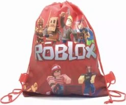 Merkloos Roblox Rugtas - Tas - Rugzak - Gymtas - Kinderrugzak - 35cm X 28cm - Lego - Rood - Roblox - Rugzak - Roblox Trekkoord Rugtas - Roblox Gymtas