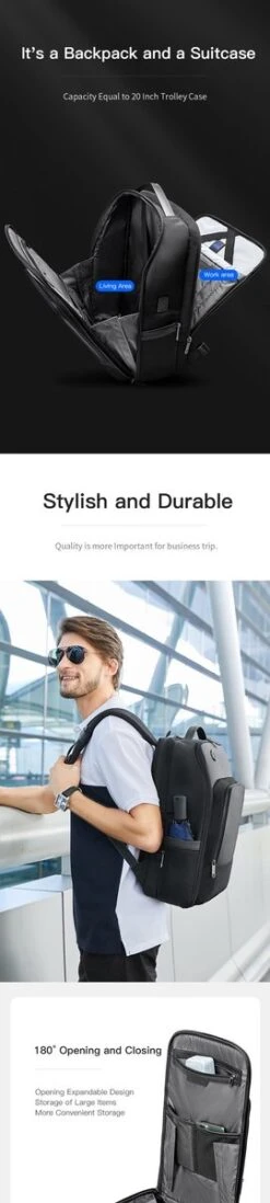 Arctic Hunter Rugtas - Laptop Tas - 15,6 Inch - Waterafstotend - Usb Oplaadstation -Reisbagage Winkel 270x1200