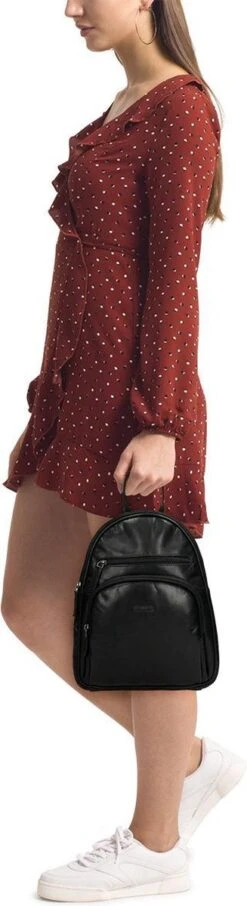 Old West Leren Dames Rugzak San Antonio M - Zwart -Reisbagage Winkel 327x1200 2