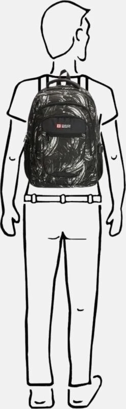 Enrico Benetti Santa Cruz 62038 Laptoprugzak 17" - Zwart Verenprint -Reisbagage Winkel 370x1200 2