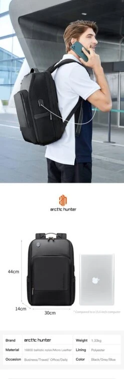 Arctic Hunter Rugtas - Laptop Tas - 15,6 Inch - Waterafstotend - Usb Oplaadstation -Reisbagage Winkel 395x1200 1