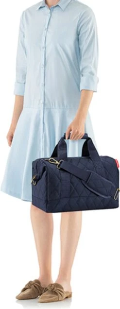 Reisenthel Allrounder M Reistas Sporttas - 18L - Rhombus Midnight Gold Blauw -Reisbagage Winkel 466x1200 2