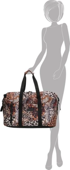 Enrico Benetti Safari Weekend Tas Ruime Sporttas Reistas Dierenprint Bruin -Reisbagage Winkel 499x1200 4