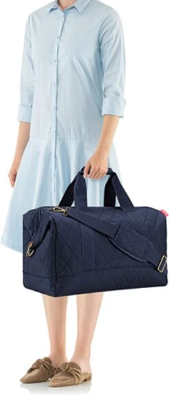 Reisenthel Allrounder L Reistas Sporttas - 30L - Rhombus Midnight Gold Blauw -Reisbagage Winkel 514x1200 4