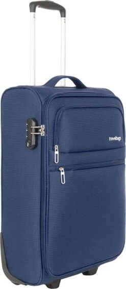 Travelbags Handbagage Zachte Koffer / Trolley / Reiskoffer - The Base - 55 Cm - Blauw -Reisbagage Winkel 526x1200 4