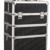 Make Up Koffer Zwart Met Lines Kleur | Beautycase 8 Wielen / Beautykoffer / Trolley Van Aluminium - Bekleed Zwart Fluweel - 8 Wielen - Kapper - Tattoo - Nagel - Visagie - Make-up - Cosmetica - Schmink - Beauty Case / Beauty Koffer