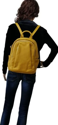 AmbraModa Italiaanse Rugtas, Rugzak Tas, Handtas, Rugzak, Voor Dames Gemaakt Van Echt Leer GL029 Donkergrijs -Reisbagage Winkel 556x1200 9