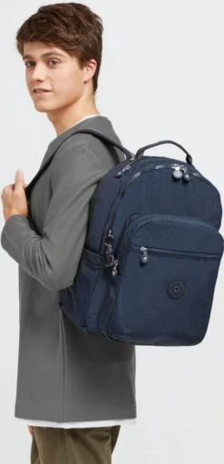 Kipling SEOUL Rugzak, 27 Liter, 15 Inch Laptopvak - Blue Bleu 2 -Reisbagage Winkel 580x1200 3