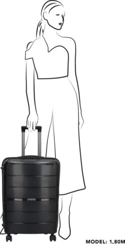 Beagles Originals Buster Middelgrote Koffer - 65 Cm - Zwart -Reisbagage Winkel 613x1200 6