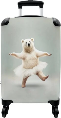 NoBoringSuitcases.com® Koffer - IJsbeer - Rok - Wit - Portret - Dieren - Trolley Op Wieltjes - Reiskoffer - Past Binnen 55x40x20 Cm En 55x35x25 Cm - Fotokoffer -Reisbagage Winkel 621x1200 13