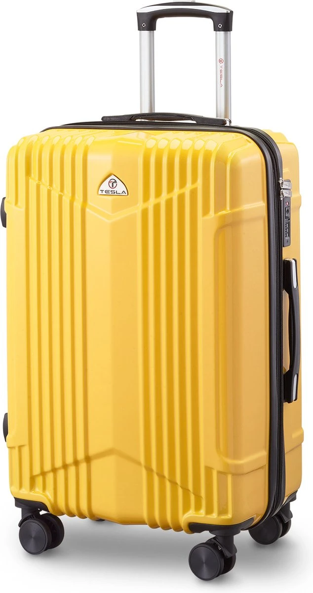 Tesla PC - Reiskoffer - 65 Cm - 4 Wielen - Geel 3 Tesla PC - Reiskoffer - 65 Cm - 4 Wielen - Geel
