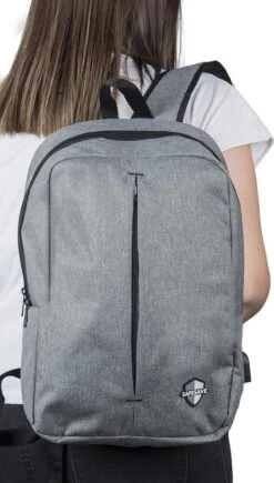 SafeSave Rugtas – Waterafstotende Schooltas Met Laptop Vak En Usb Aansluiting – Schoudertas – 15.6 Inch – Licht Grijs -Reisbagage Winkel 682x1200 1