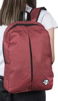 SafeSave Rugtas – Waterafstotende Schooltas Met Laptop Vak En Usb Aansluiting – Schoudertas – 15.6 Inch – Rood -Reisbagage Winkel 696x1200 6