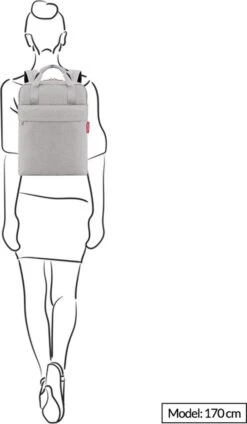 Reisenthel Allday Backpack M Rugzak - 15L - Twist Sky Rose Grijs -Reisbagage Winkel 699x1200 8