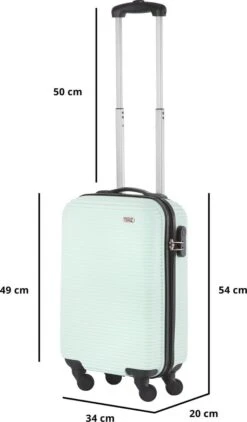 TravelZ Horizon Handbagagekoffer - 54cm Handbagage Trolley Met Gevoerde Binnenkant - Mint -Reisbagage Winkel 703x1200