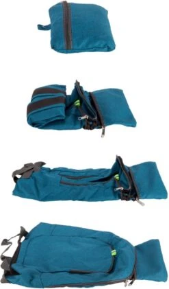 KIKKERLAND Compact Backpack - Foldable / Easily Take With You Anywhere! - Great For Travel, Shopping & Outdoor Adventures - Made From Strong 100% Polyester Snow Canvas - 17Liters - 44x28x14cm(18x14x4cm) -Reisbagage Winkel 704x1200 8