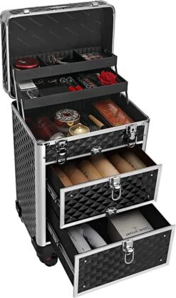 Cosmetic Case Trolley - Professionele Make-up Case - Kapperskoffer Met 4 Uitneembare Wielen 12 Cosmetic Case Trolley - Professionele Make-up Case - Kapperskoffer Met 4 Uitneembare Wielen -Reisbagage Winkel 709x1200 4