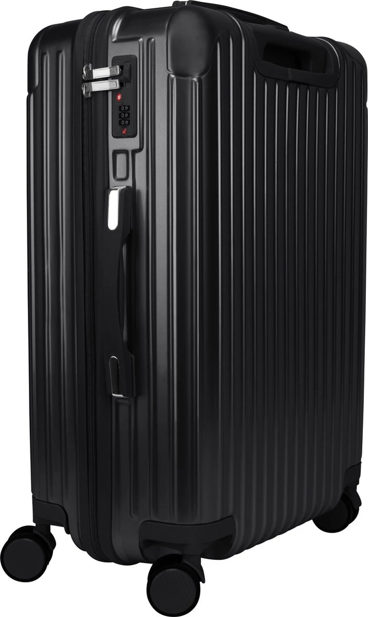 Royal Swiss - Reis Koffer - 66cm - Cijferslot- Lichtgewicht Koffer - 4 Wielen - Zwart 11 Royal Swiss - Reis Koffer - 66cm - Cijferslot- Lichtgewicht Koffer - 4 Wielen - Zwart - Afbeelding 9