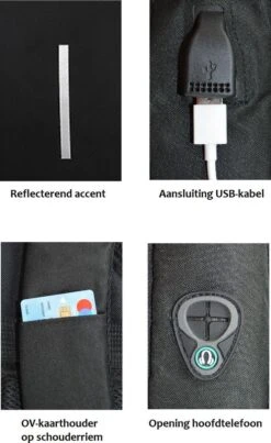 Merkloos Rugzak Anti-diefstal / 40x28x14cm (20l)/ Laptop 15,6 Inch / USB-oplaadpoort / Zwart / Powerbank (20mAh) -Reisbagage Winkel 736x1200 1