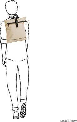 Daniel Ray Jefferson Rolltop Laptop Rugzak Waterproof - Off White -Reisbagage Winkel 755x1200 3