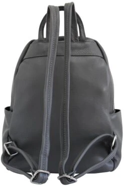 AmbraModa Italiaanse Rugtas, Rugzak Tas, Handtas, Rugzak, Voor Dames Gemaakt Van Echt Leer GL029 Donkergrijs -Reisbagage Winkel 800x1200 173