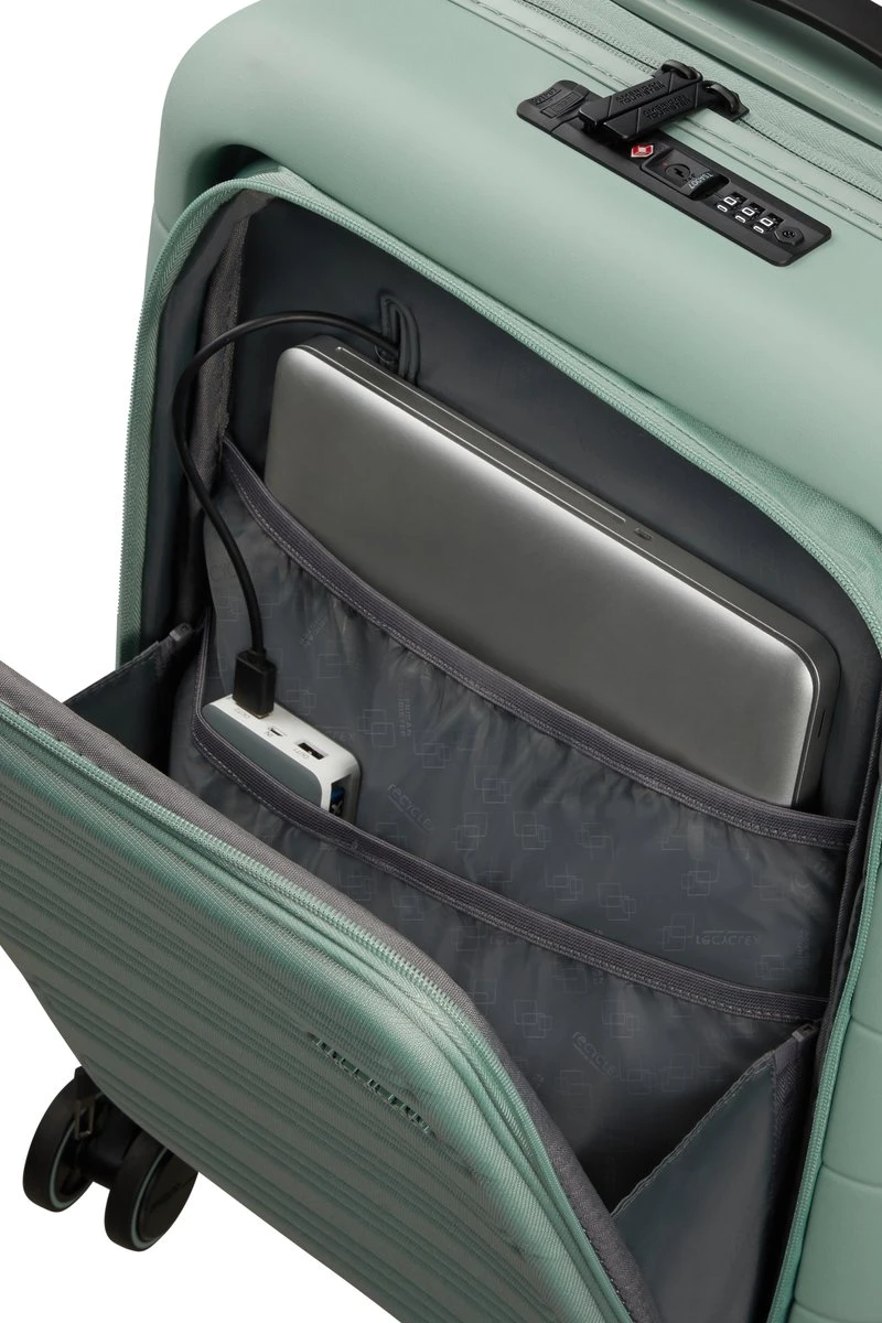American Tourister Reiskoffer Met Laptopvak - Novastream Spinner 55/20 Tsa (Handbagage) Nomad Green 13 American Tourister Reiskoffer Met Laptopvak - Novastream Spinner 55/20 Tsa (Handbagage) Nomad Green - Afbeelding 11