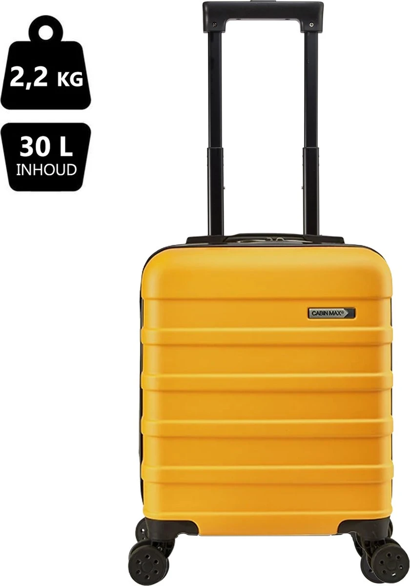 CabinMax Handbagage Koffer - Trolley 30L - Harde Reiskoffer - 45x36x20cm - Lichtgewicht - Groot Capaciteit - Geel 9 CabinMax Handbagage Koffer - Trolley 30L - Harde Reiskoffer - 45x36x20cm - Lichtgewicht - Groot Capaciteit - Geel - Afbeelding 7