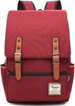 Veran Rugtas - Rugzak - 25 Liter - 15,6" Laptopvak - Boekentas - Vintage - Laptop - School - Boekentas - Rood -Reisbagage Winkel 851x1200 13