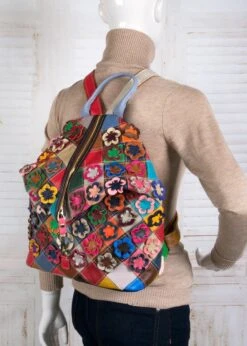 Viabologna Rugzak Escanella Van Gekleurde Stukjes Leer - Multicolour - -Reisbagage Winkel 856x1200 15