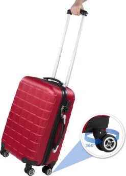 Tectake - Kofferset Trolleyset Reisset - 3-dlg Hardshell Wijnrood - 402670 -Reisbagage Winkel 858x1200 2