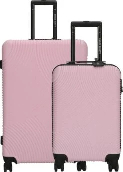 Enrico Benetti Louisville Kofferset Tweedelig - 39040-02 - Roze -Reisbagage Winkel 858x1200