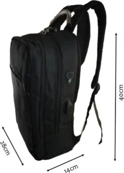 Merkloos Rugzak Anti-diefstal / 40x28x14cm (20l)/ Laptop 15,6 Inch / USB-oplaadpoort / Zwart / Powerbank (20mAh) -Reisbagage Winkel 865x1200 9